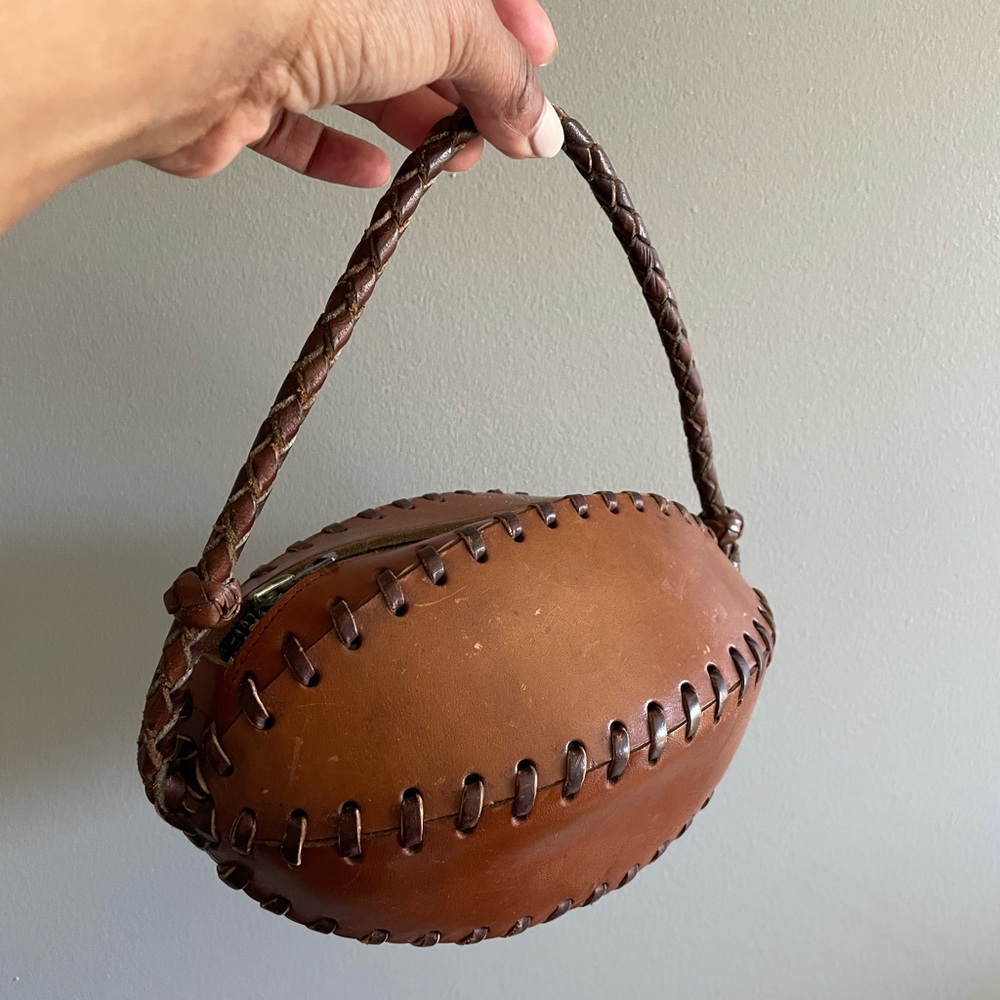 vintage tooled leather handbag